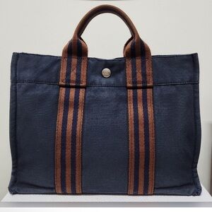 Hermes canvas small tote